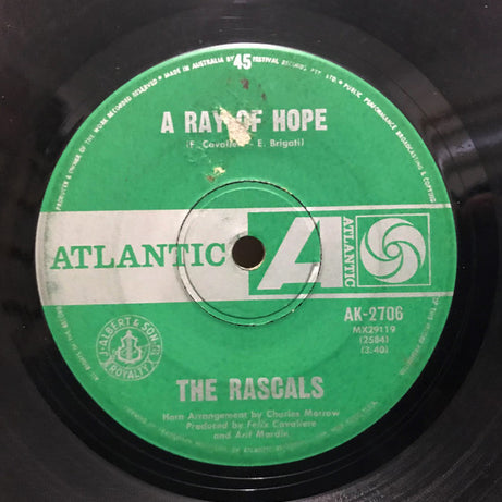 The Rascals : A Ray Of Hope (7", Single)