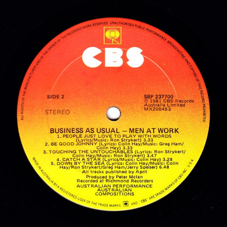 Men At Work : Business As Usual (LP, Album)