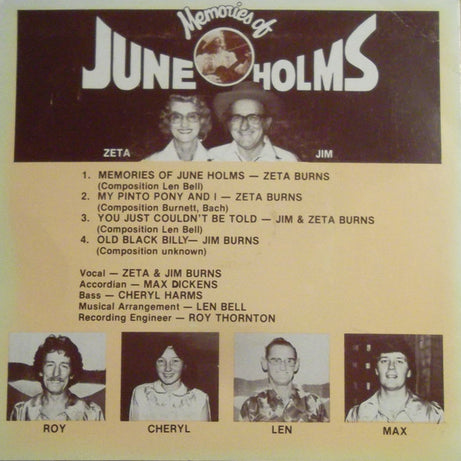 Zeta Burns, Jim Burns (6) : Memories Of June Holms (7", EP, Ltd)