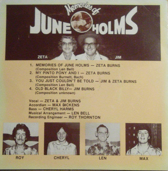 Zeta Burns, Jim Burns (6) : Memories Of June Holms (7", EP, Ltd)