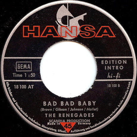 The Renegades (3) : Cadillac  (7", Single, Mono)