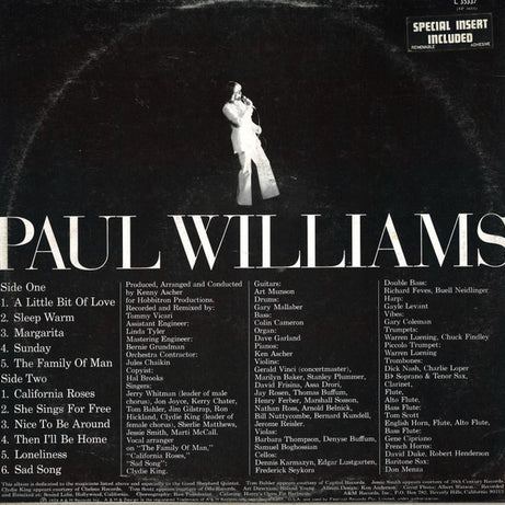 Paul Williams (2) : A Little Bit Of Love (LP, Album)