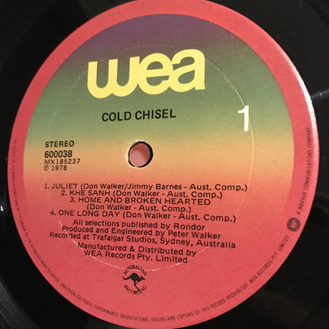 Cold Chisel : Cold Chisel (LP, Album, RE, RP)