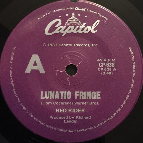 Red Rider : Lunatic Fringe (7", Single)