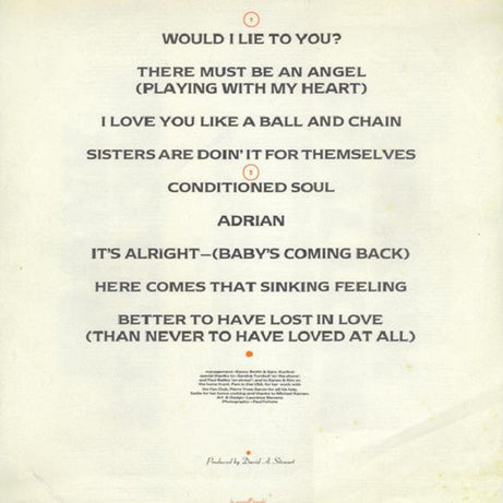 Eurythmics : Be Yourself Tonight (LP, Album)